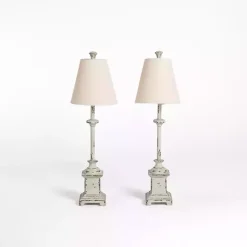 Kirklands Home Buffet Lamps|Distressed Buffet Lamps, Set of 2 Gray