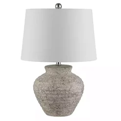 Kirklands Home Table Lamps|Distressed Gray Ceramic Jug Ledger Table Lamp White