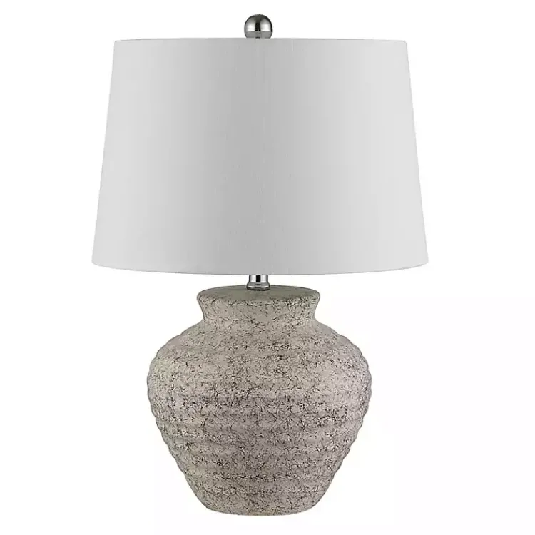 Kirklands Home Table Lamps|Distressed Gray Ceramic Jug Ledger Table Lamp White