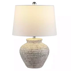 Kirklands Home Table Lamps|Distressed Gray Ceramic Jug Ledger Table Lamp White