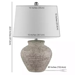 Kirklands Home Table Lamps|Distressed Gray Ceramic Jug Ledger Table Lamp White
