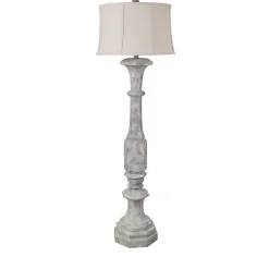 Kirklands Home Floor Lamps|Distressed Gray Finton Floor Lamp Tan