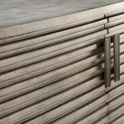 Kirklands Home Cabinets & Sideboards|Distressed Linear 2-Door Wooden Chest Gray