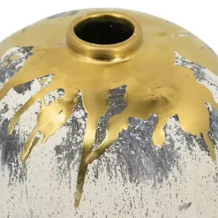 Outlet Distressed Gray Vase with Gold Splatter, 8 in. Vases