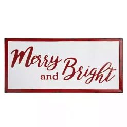 Sale Distressed Merry and Bright Wall Plaque Christmas Art & Wall Decor