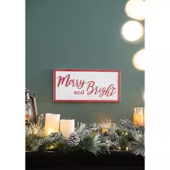 Sale Distressed Merry and Bright Wall Plaque Christmas Art & Wall Decor