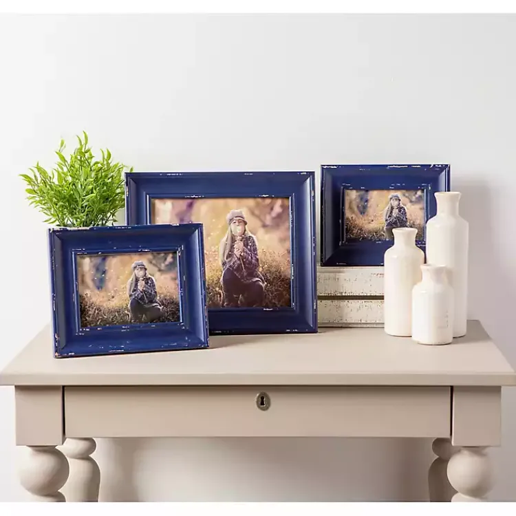 Online Distressed Navy Farmhouse Frame, 8x10 Picture Frames