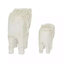 Sale Distressed Carved Elephant Statues, Set of 2 Statues & Figurines