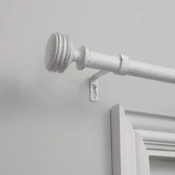 Kirklands Home Curtain Rods & Hardware|Distressed Duke Curtain Rod, 120 in. White