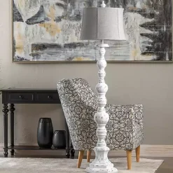 Kirklands Home Floor Lamps|Distressed White Floor Lamp