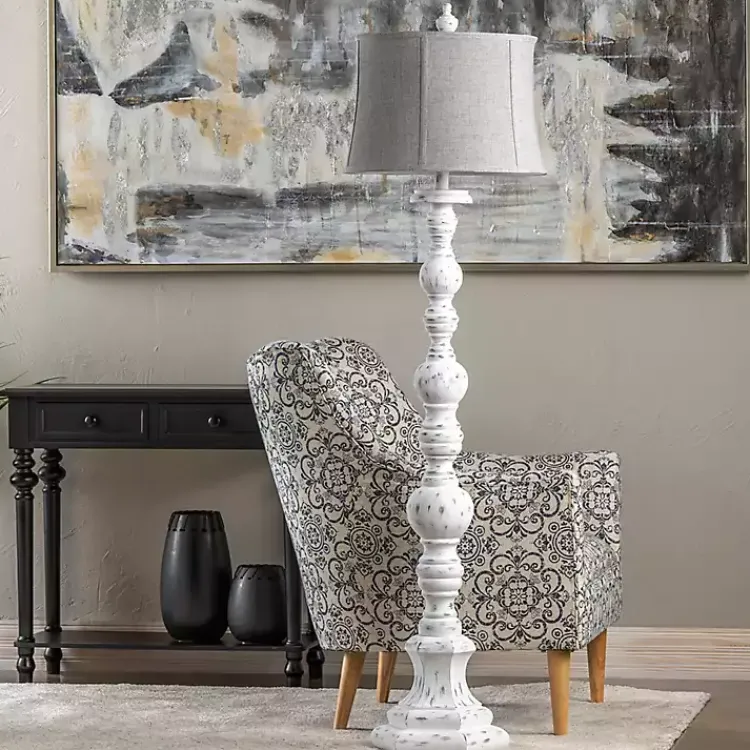 Kirklands Home Floor Lamps|Distressed White Floor Lamp