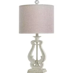 Kirklands Home Table Lamps|Distressed French Farmhouse Table Lamp White