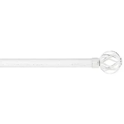 Kirklands Home Curtain Rods & Hardware|Distressed White Open Sphere Curtain Rod, 120 in.