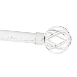 Kirklands Home Curtain Rods & Hardware|Distressed White Open Sphere Curtain Rod, 120 in.