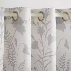 Kirklands Home Curtains & Drapes|Dove Gray Floral 2-pc. Curtain Panel Set, 96 in.