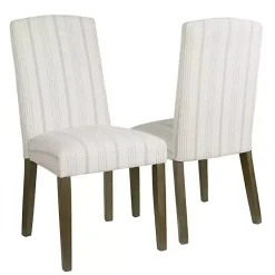 Kirklands Home Dining Chairs|Dove Gray Stripe Parsons Chairs, Set of 2