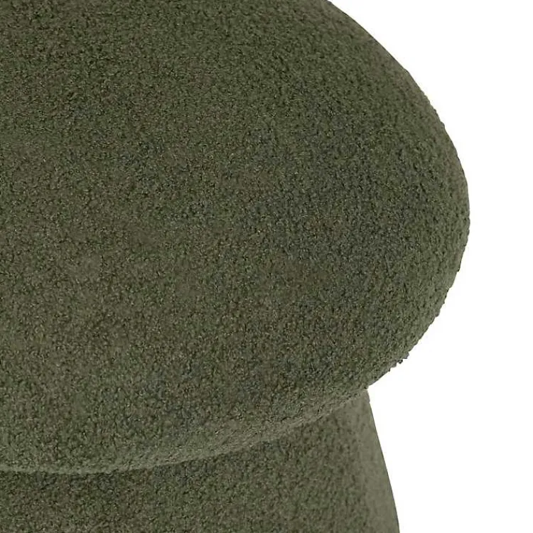 Kirklands Home Benches & Ottomans|Drak Boucle Mushroom Storage Ottoman Green