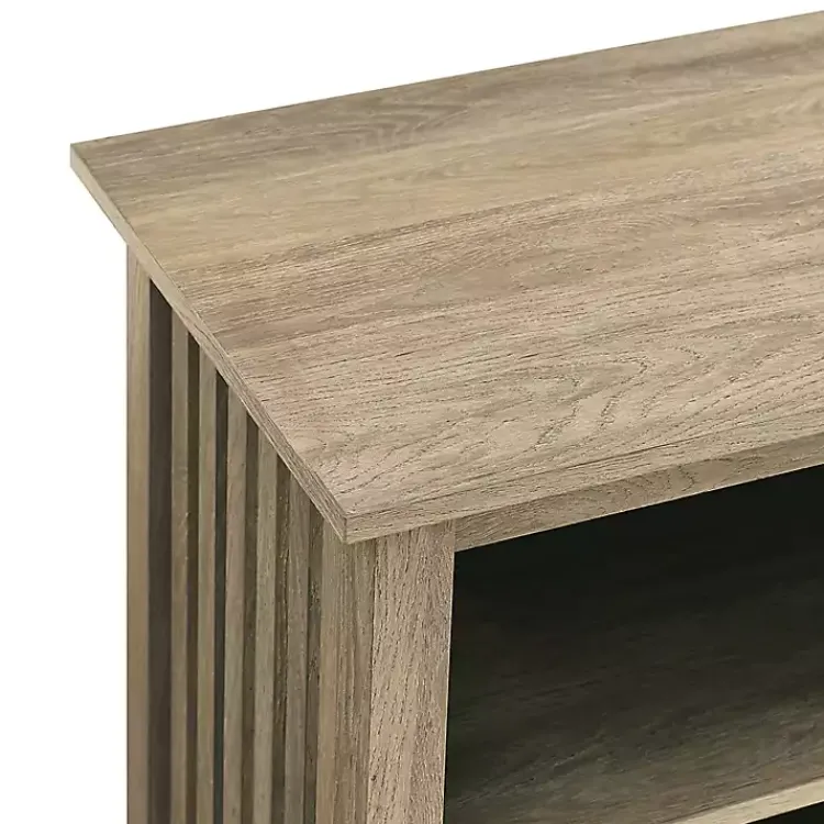 Kirklands Home Tv Stands & Media Consoles|Driftwood Slatted Sides Media Cabinet Gray