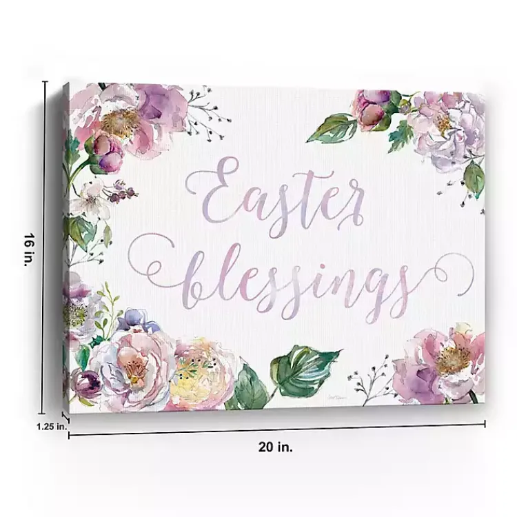 New Easter Blessings Floral Canvas Art Print Easter Decorations