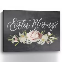 Best Easter Blessings Floral Chalk Canvas Art Print Easter Decorations