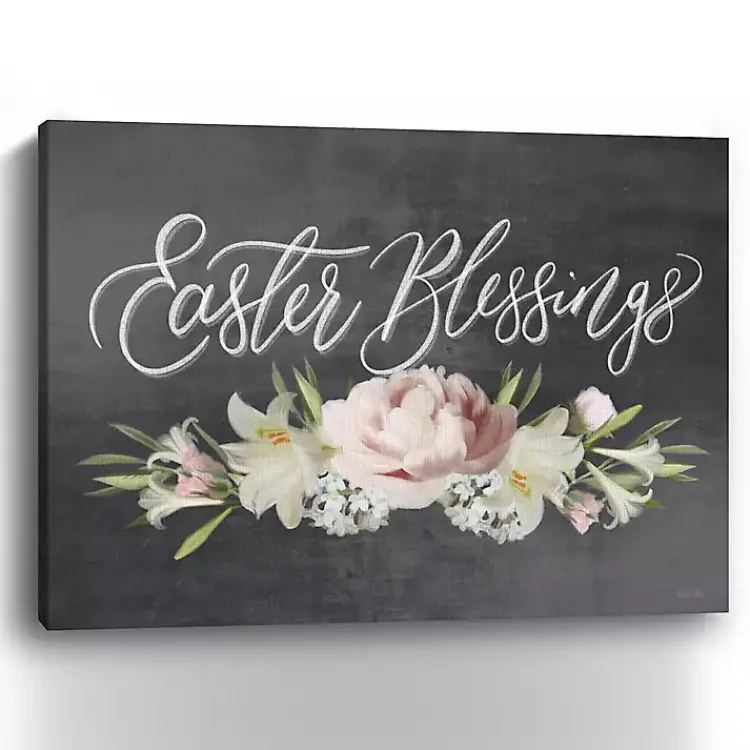 Best Easter Blessings Floral Chalk Canvas Art Print Easter Decorations