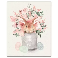 Easter Bunny Bucket Canvas Art Print Easter Decorations