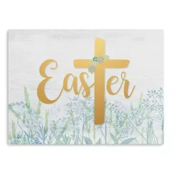 Easter Cross Wildflower Canvas Art Print, 24x32 Easter Decorations
