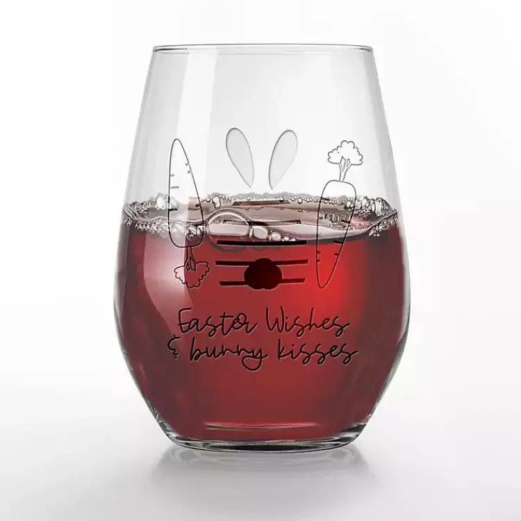 New Easter Wishes Engraved 2-pc. Wine Glass Set Easter Decorations