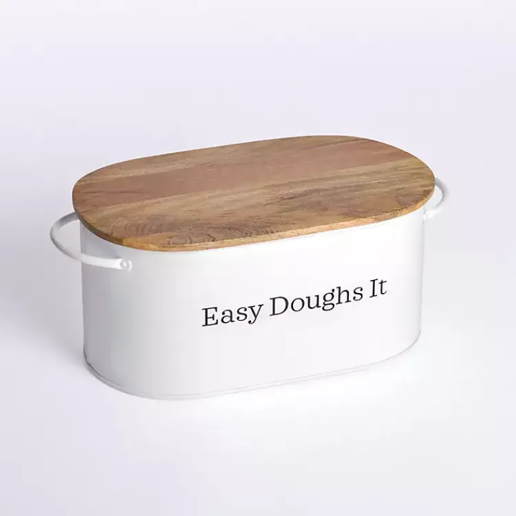 Kirklands Home Kitchen Storage|Easy Doughs It Metal Bread Box White