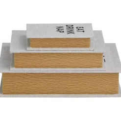 Clearance Eat, Drink, Nap Linen Book Boxes, Set of 3 Baskets & Boxes