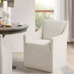 Kirklands Home Dining Chairs|Elaine Cream Upholstered Skirted Dining Chair White