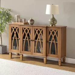 Kirklands Home Cabinets & Sideboards|Eleanora Acorn Wood 4-Door Sideboard Brown