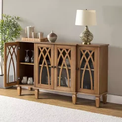 Kirklands Home Cabinets & Sideboards|Eleanora Acorn Wood 4-Door Sideboard Brown