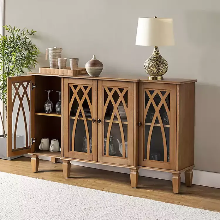 Kirklands Home Cabinets & Sideboards|Eleanora Acorn Wood 4-Door Sideboard Brown