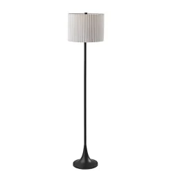 Kirklands Home Floor Lamps|Eli Pleated Shade Floor Lamp Black