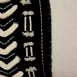 Hot Embroidered Geo Black and White Lumbar Pillow Pillows