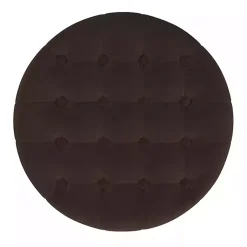 Kirklands Home Benches & Ottomans|Espresso Velvet Tufted Storage Ottoman Brown