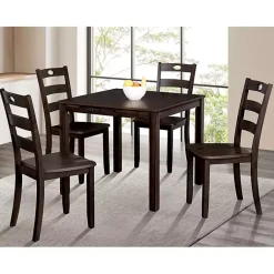 Kirklands Home Dining Sets|Espresso Wood Brooke 5-pc. Dining Furniture Set