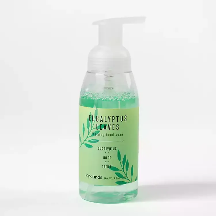 Kirklands Home Bathroom Accessories|Eucalyptus Leaves Foaming Hand Soap Green