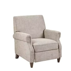 Kirklands Home Accent Chairs|Evanston Push-Back Sand Recliner Gray