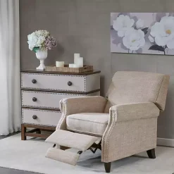 Kirklands Home Accent Chairs|Evanston Push-Back Sand Recliner Gray