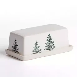 Kirklands Home Serving & Entertaining|Evergreen Ceramic Butter Dish