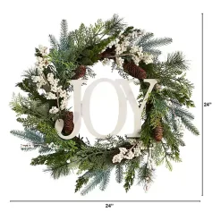 Evergreen Pineberry Joy Wreath Christmas Wreaths