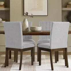 Kirklands Home Dining Chairs|Everly Upholstered Dining Chairs, Set of 2 Gray