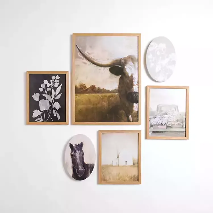Kirklands Home Framed Art|Farmhouse Framed Art 6-pc. Gallery Set Multi