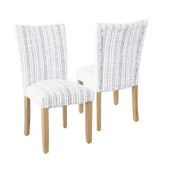Kirklands Home Dining Chairs|Farmhouse Stripes Highback Dining Chairs, Set of 2