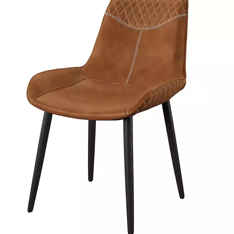 Kirklands Home Dining Chairs|Faux Leather Dining Chairs, Set of 2 Brown