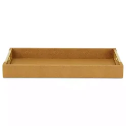 Discount Faux Leather Camel Tray Decorative Trays