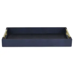 Online Faux Leather Navy Tray Decorative Trays