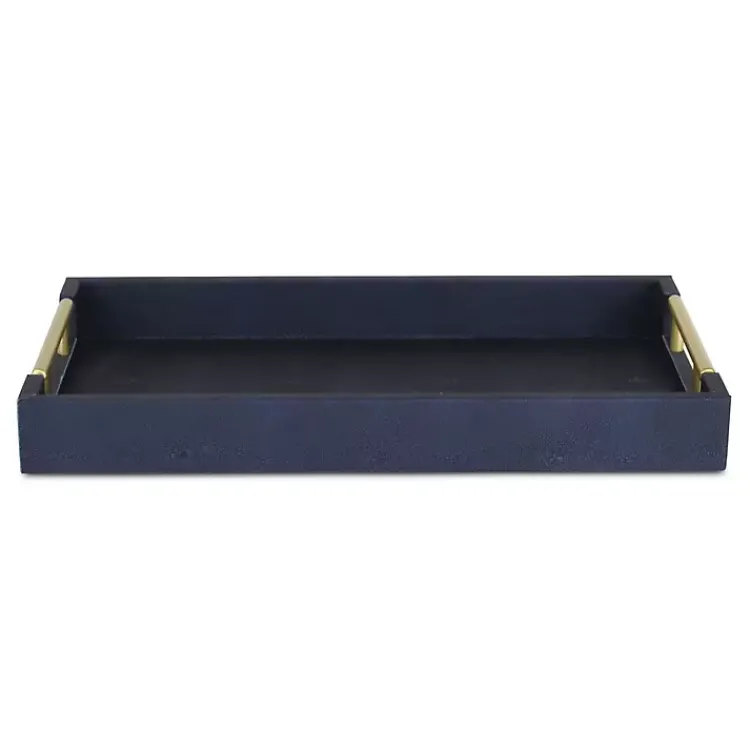 Online Faux Leather Navy Tray Decorative Trays